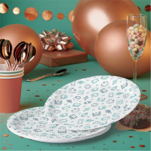Plato De Papel Placas de papel de Doodles de Ramadán