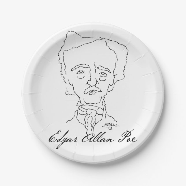 Plato De Papel Placas de papel de Edgar Allan Poe (Anverso)