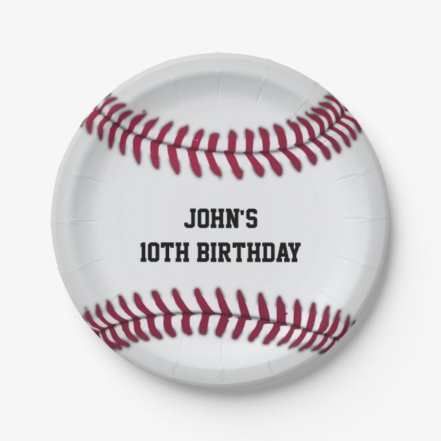 Plato De Papel Placas de papel de encargo del béisbol (Anverso)