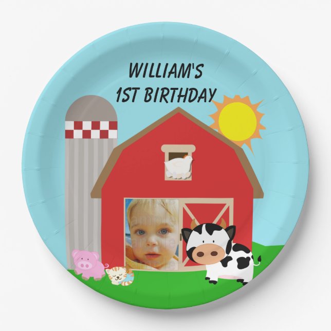 Plato De Papel Placas de papel de encargo del feliz cumpleaños de (Anverso)