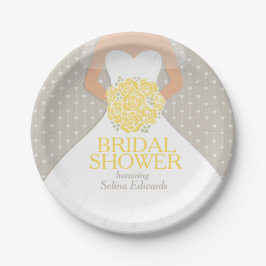 Plato De Papel Placas de papel de encargo nupciales del vestido