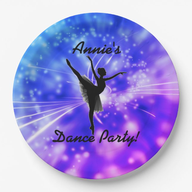 Plato De Papel Placas de papel de Fiesta Ballerina Dance (Anverso)