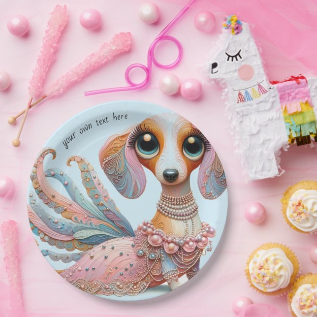 Plato De Papel Placas de papel de Fiesta Dachshund (Fiesta)