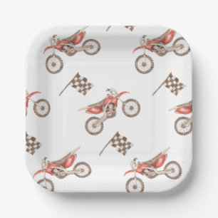 Plato De Papel Placas de papel de Fiesta de bicicletas sucias P