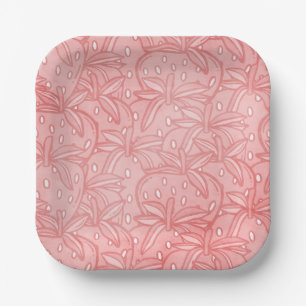 Plato De Papel Placas de papel de fiesta de cumpleaños de fresa