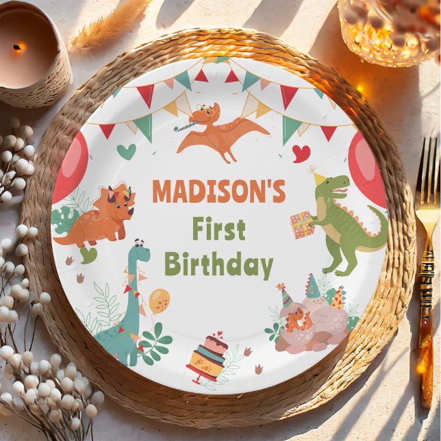 Plato De Papel Placas de papel de Fiesta de dinosaurios (Subido por el creador)