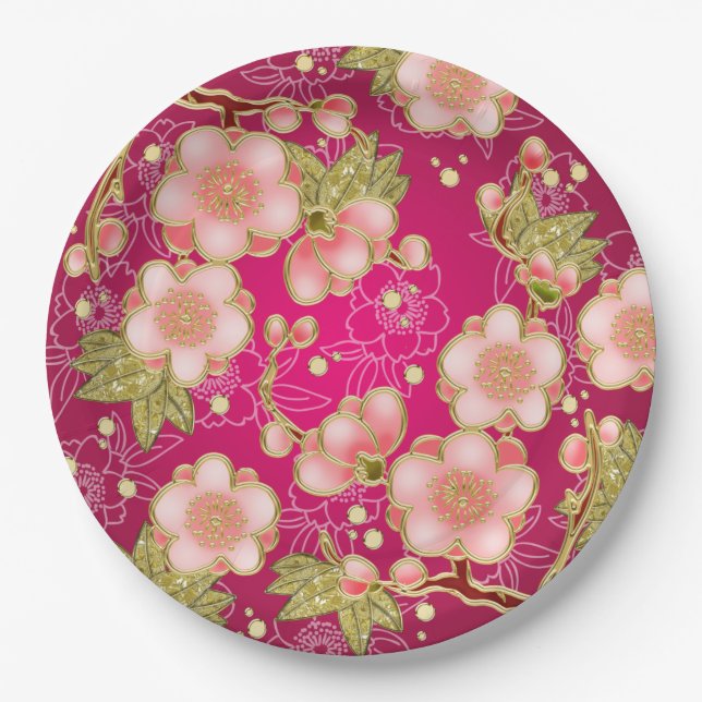 Plato De Papel Placas de papel de fiesta de diseño japonés (Anverso)