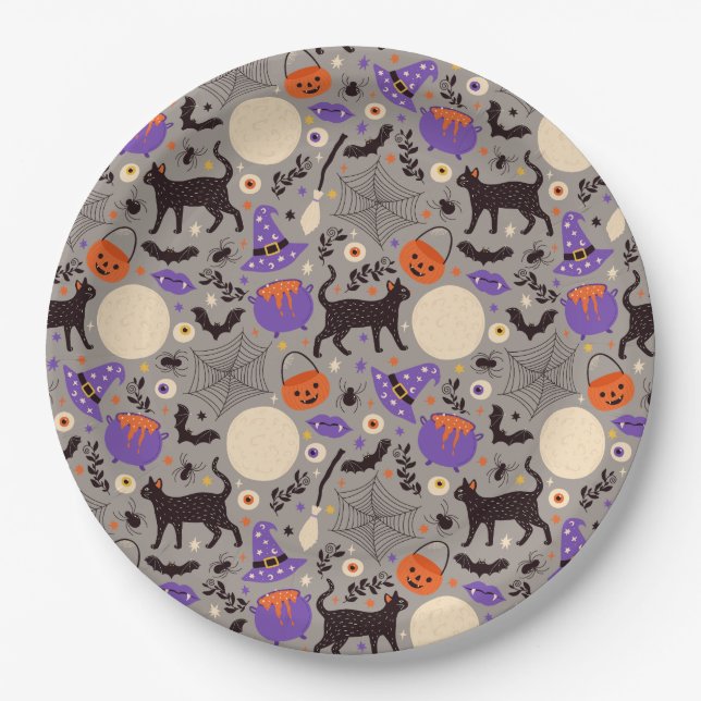 Plato De Papel Placas de papel de fiesta de Halloween increíbleme (Anverso)