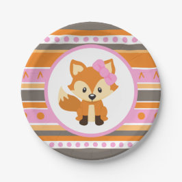 Plato De Papel Placas de papel de Fiesta forestal chica Fox Woodl