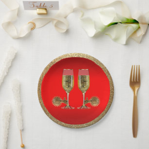 Plato De Papel Placas De Papel De Fiesta Occidental Y De Champagn
