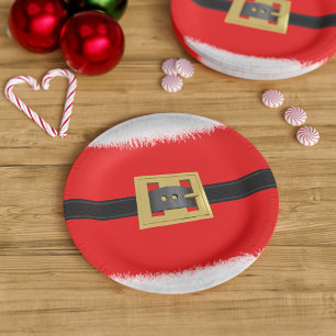 Plato De Papel Placas de papel de Fiesta rojo de los navidades