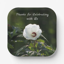 Plato De Papel Placas de papel de flores blancas