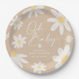 Plato De Papel Placas de papel de flores Boho Daisy