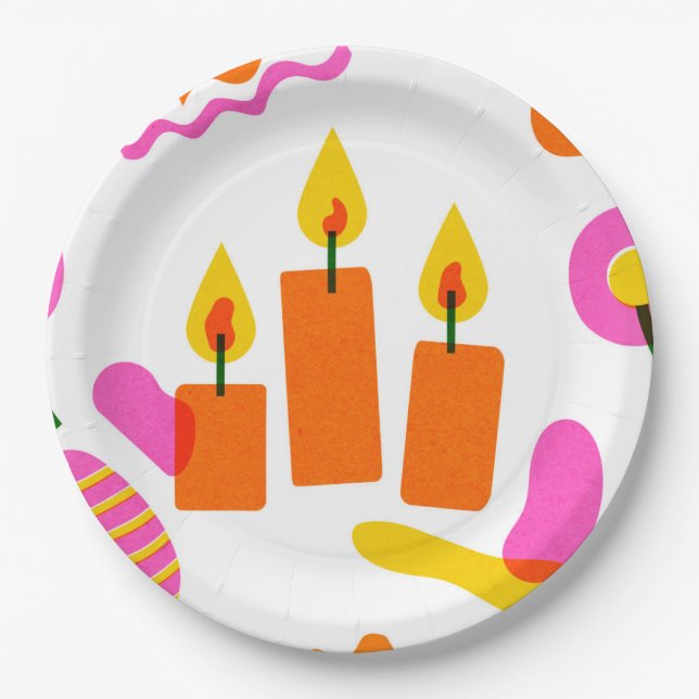 Plato De Papel Placas de papel de flores folclóricas de Polonia (Anverso)