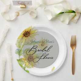 Plato De Papel Placas de papel de girasol