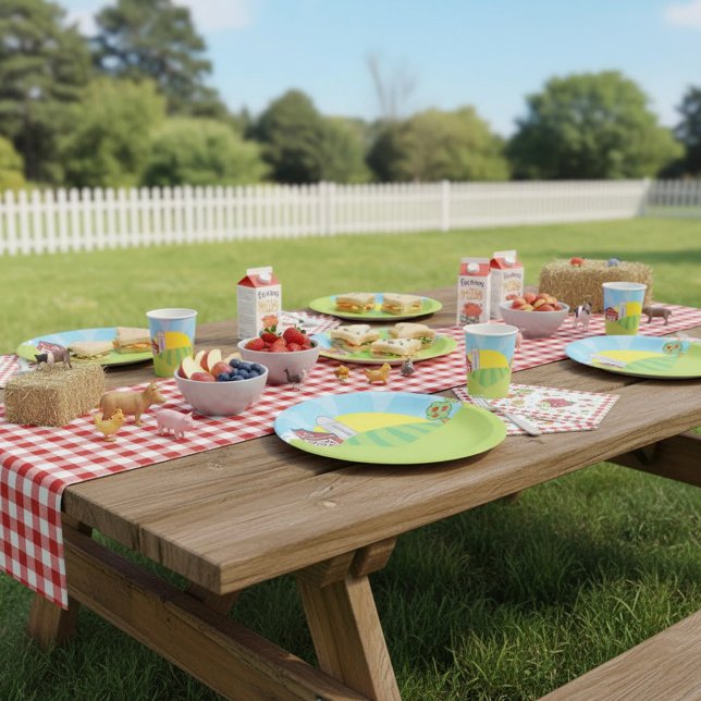 Plato De Papel Placas de papel de granja de campo (Subido por el creador)