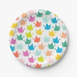 Plato De Papel Placas de papel de grúa de color arcoiris origina