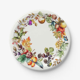 Plato De Papel Placas de papel de guiso de mariposa y fruta de ot