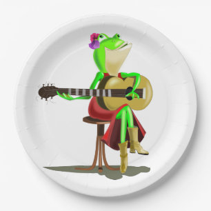 Plato De Papel Placas de papel de guitarra para ranas