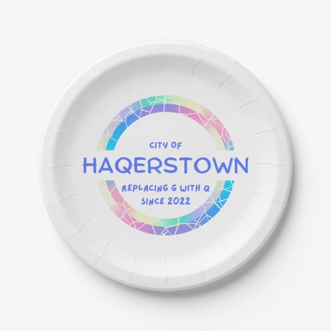 Plato De Papel Placas de papel de Hagerstown (Anverso)