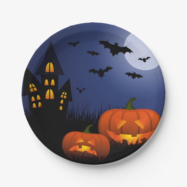 Plato De Papel Placas de papel de Halloween (Anverso)