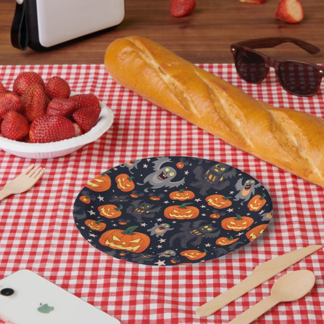 Plato De Papel Placas de papel de Halloween (Picnic)