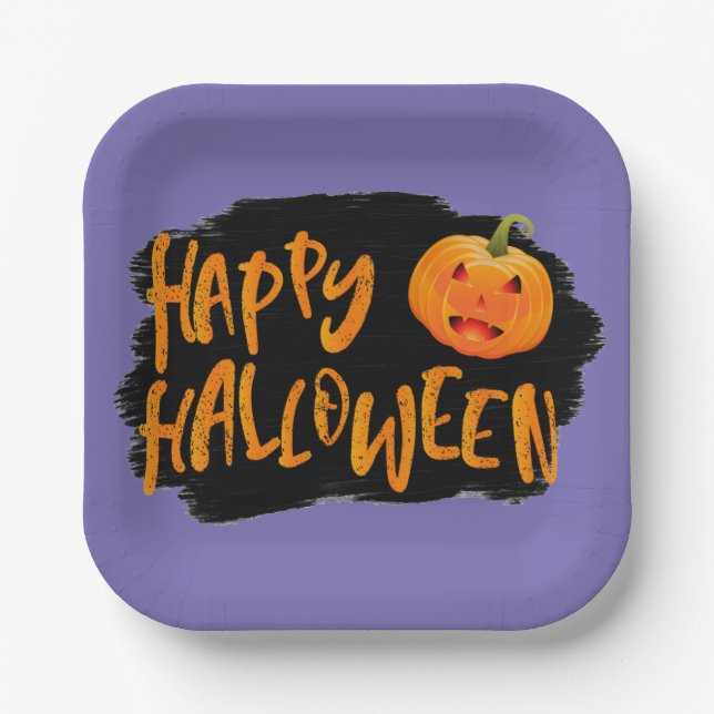 Plato De Papel Placas de papel de Halloween (Anverso)