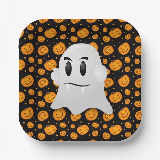Plato De Papel Placas de papel de Halloween (Anverso)