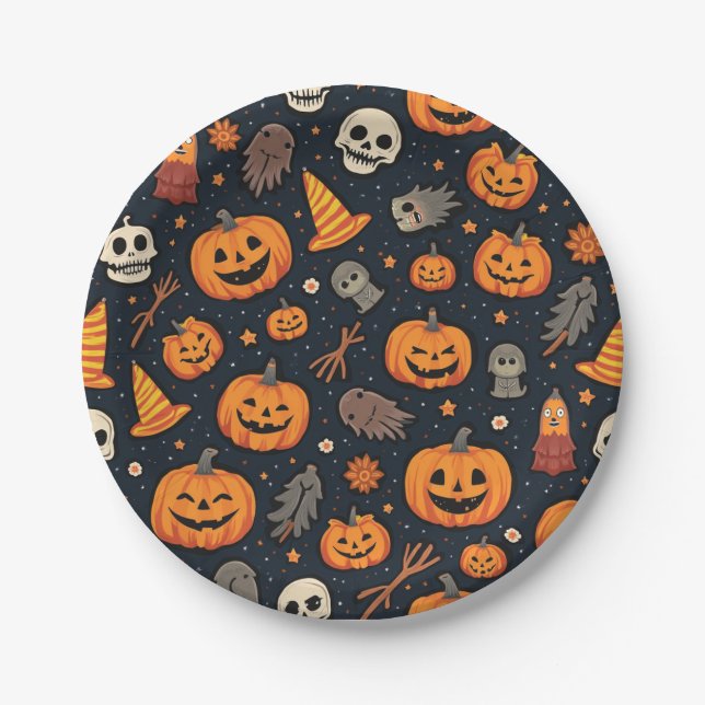 Plato De Papel Placas de papel de Halloween (Anverso)