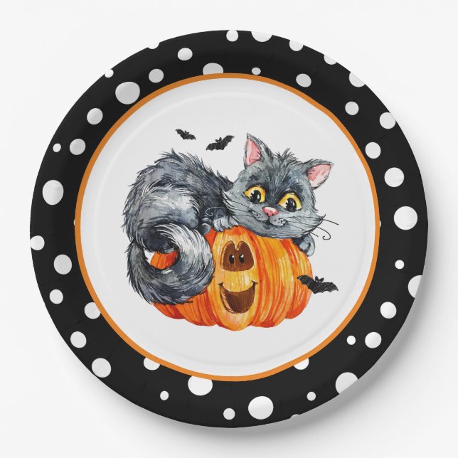 Plato De Papel Placas de papel de Halloween (Anverso)