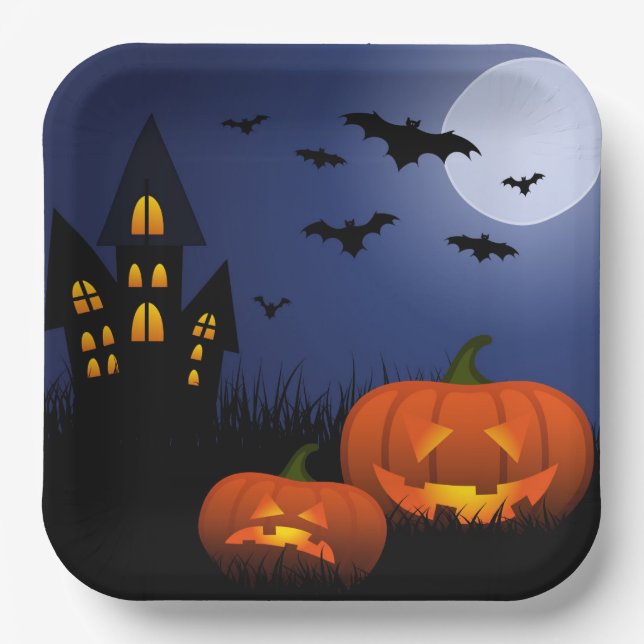 Plato De Papel Placas de papel de Halloween (Anverso)