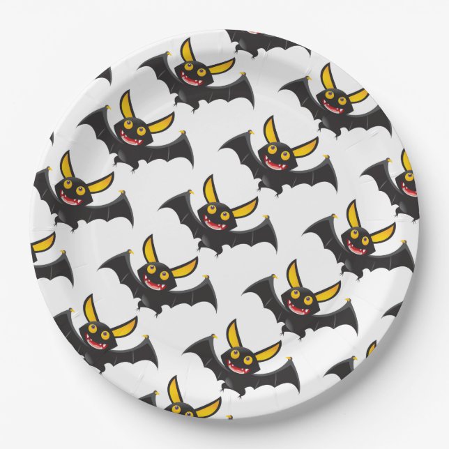 Plato De Papel Placas de papel de Halloween/Bats (Anverso)