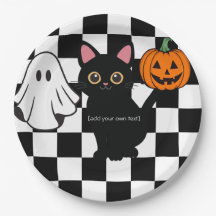 Placas de papel de Halloween en personalizable