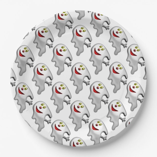 Plato De Papel Placas de papel de Halloween/Fantasma (Anverso)