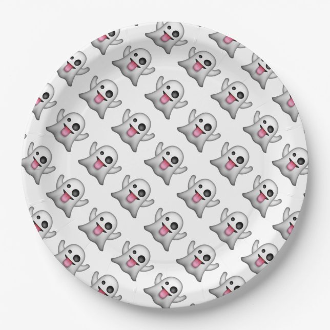 Plato De Papel Placas de papel de Halloween/Fantasma (Anverso)