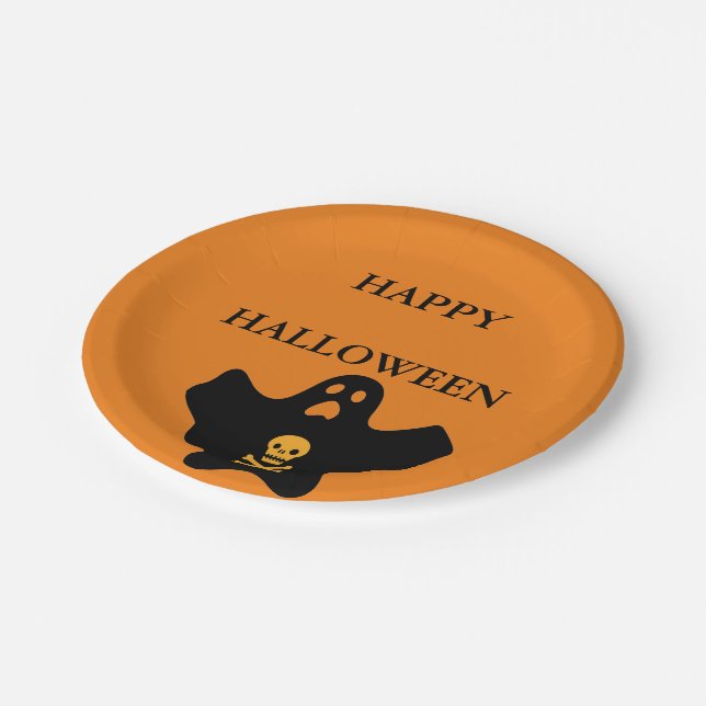 Plato De Papel Placas de papel de Halloween felices (Angular)