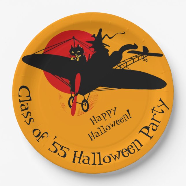 Plato De Papel Placas de papel de halloween para brujas personali (Anverso)