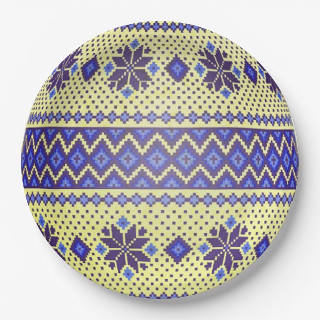 Plato De Papel Placas de papel de Huevo de Pascua (Pysanka) (Anverso)