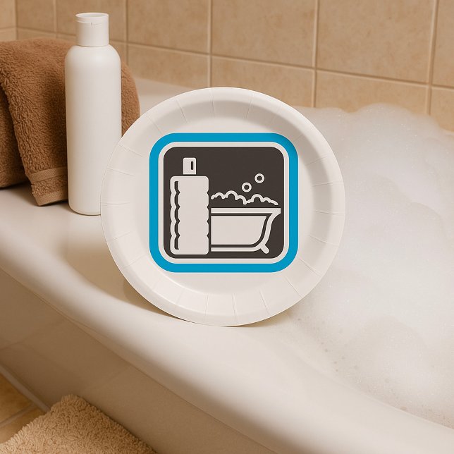 Plato De Papel Placas de papel de iconos de baño de burbujas (Subido por el creador)