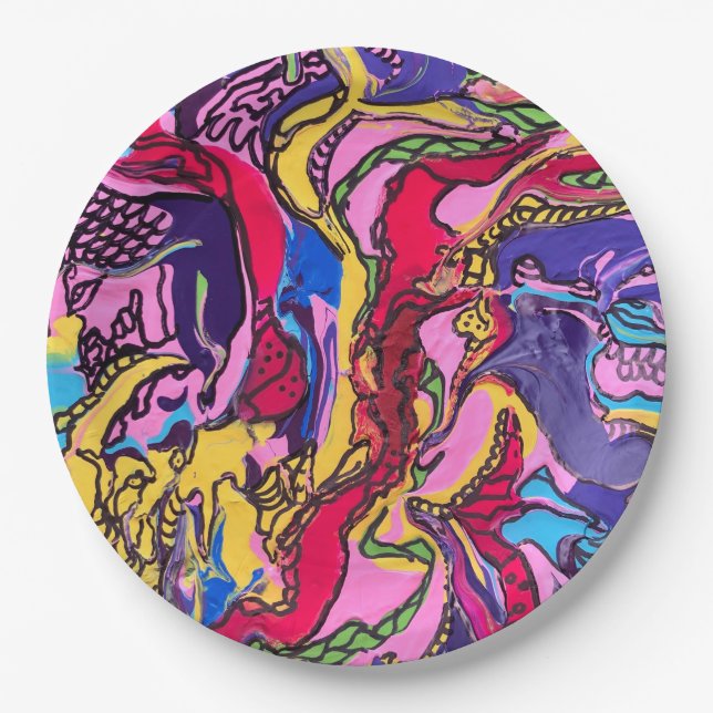 Plato De Papel Placas de papel de impresión "Fiebre de la jungla" (Anverso)