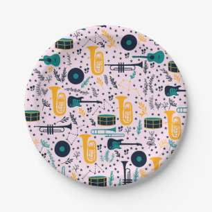 Plato De Papel Placas de papel de instrumentos de música