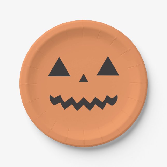 Plato De Papel Placas de papel de Jack O'Lantern (Anverso)
