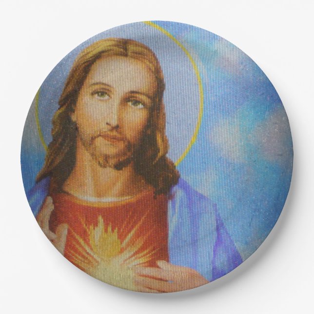 Plato De Papel Placas de papel de Jesús (Anverso)