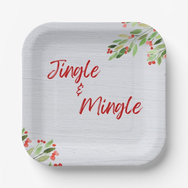 Plato De Papel Placas de papel de jingle y mingle (Anverso)