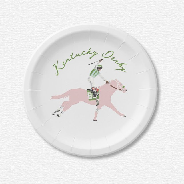 Plato De Papel Placas de papel de jockey sobre caballos de Kentuc (Subido por el creador)