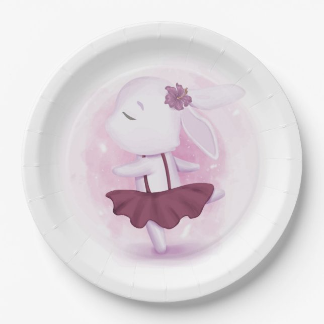 Plato De Papel Placas de papel de la bailarina del fiesta del (Anverso)