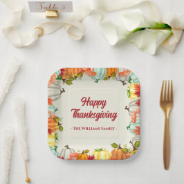 Plato De Papel Placas de papel de la cena de Acción de Gracias pa