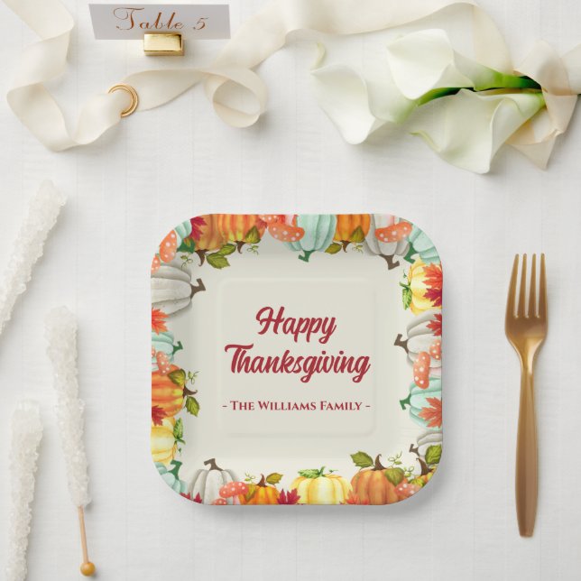 Plato De Papel Placas de papel de la cena de Acción de Gracias pa (Boda)