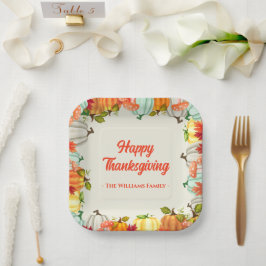 Plato De Papel Placas de papel de la cena de Acción de Gracias pa