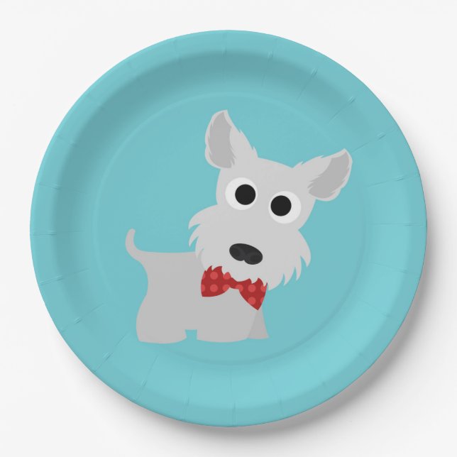 Plato De Papel Placas de papel de la cena de Westie de la (Anverso)